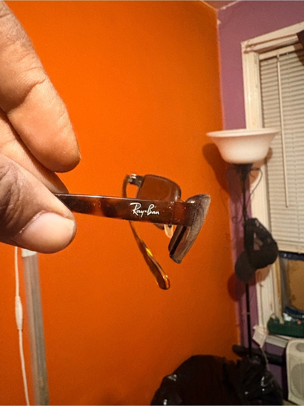 Ray-Ban Tortoiseshell Brown Sunglass Arm with Logo